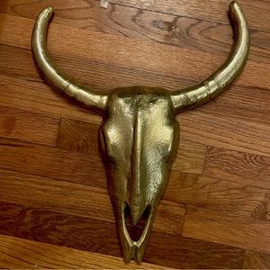 Target Wall Decor 
Gold Long Horn Skull 
Gilded Brass